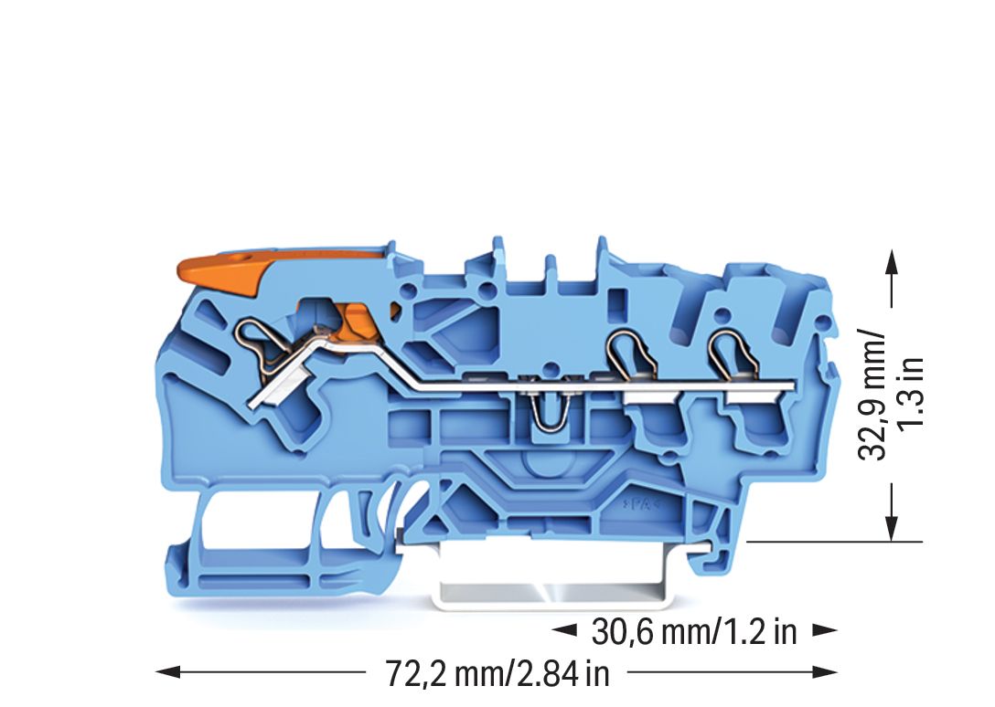 Reihenklemme 0,25-4qmm 1Etage 3kl bl 24A TS35 Hutschiene TH35