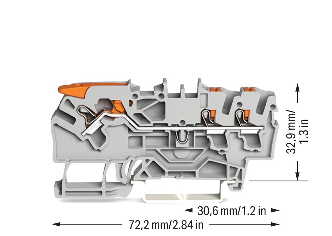 Reihenklemme 0,25-4qmm 1Etage 3kl gr 24A TS35 Hutschiene TH35