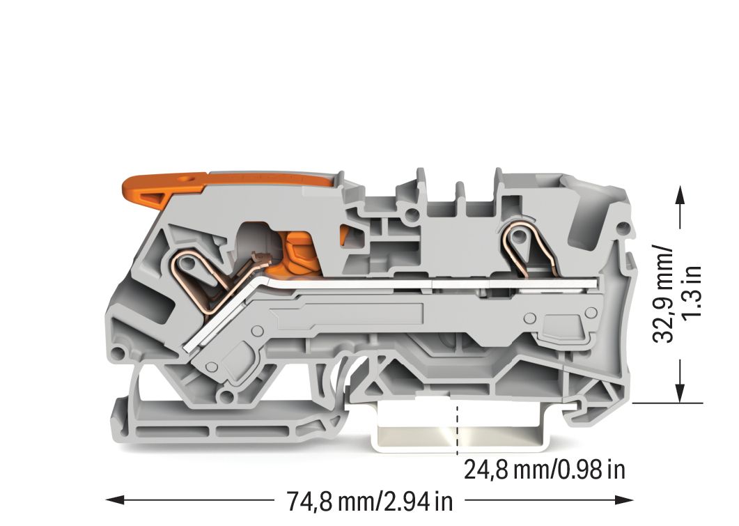 Reihenklemme 0,5-10qmm 1Etage 2kl gr 41A TS35 Hutschiene TH35