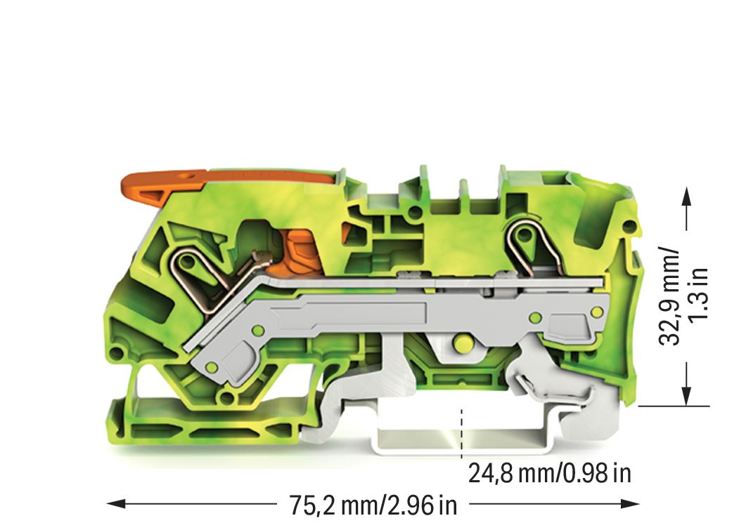 Schutzleiter-Reihenklemme 0,5-10qmm gn/ge 1Etage Hutschiene TH35