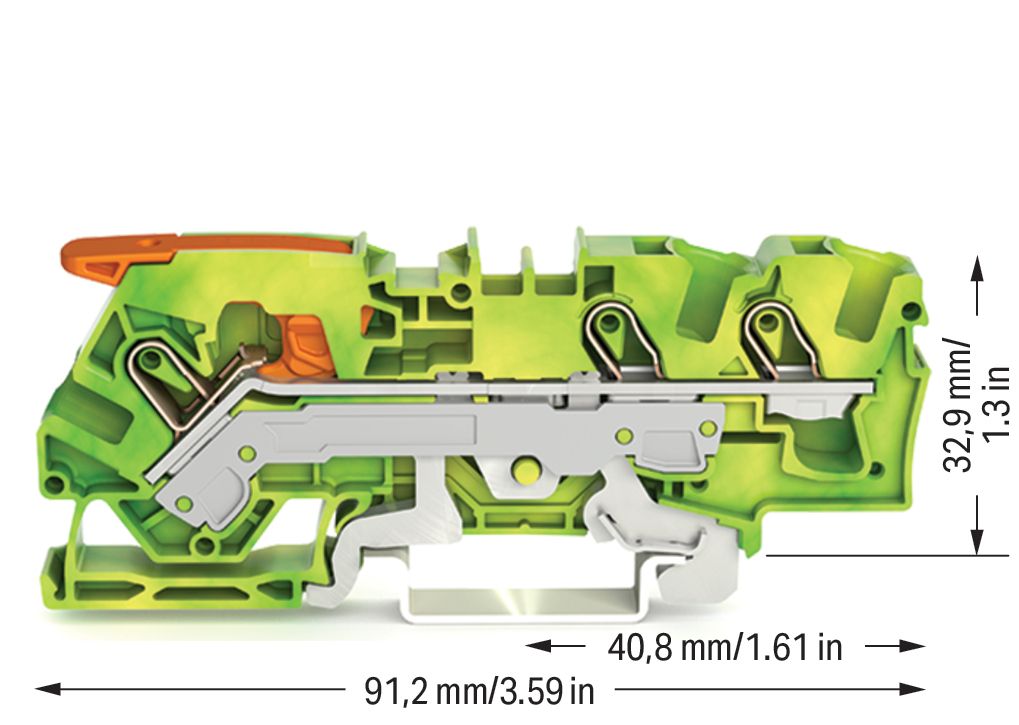 Schutzleiter-Reihenklemme 0,5-10qmm gn/ge 1Etage Hutschiene TH35