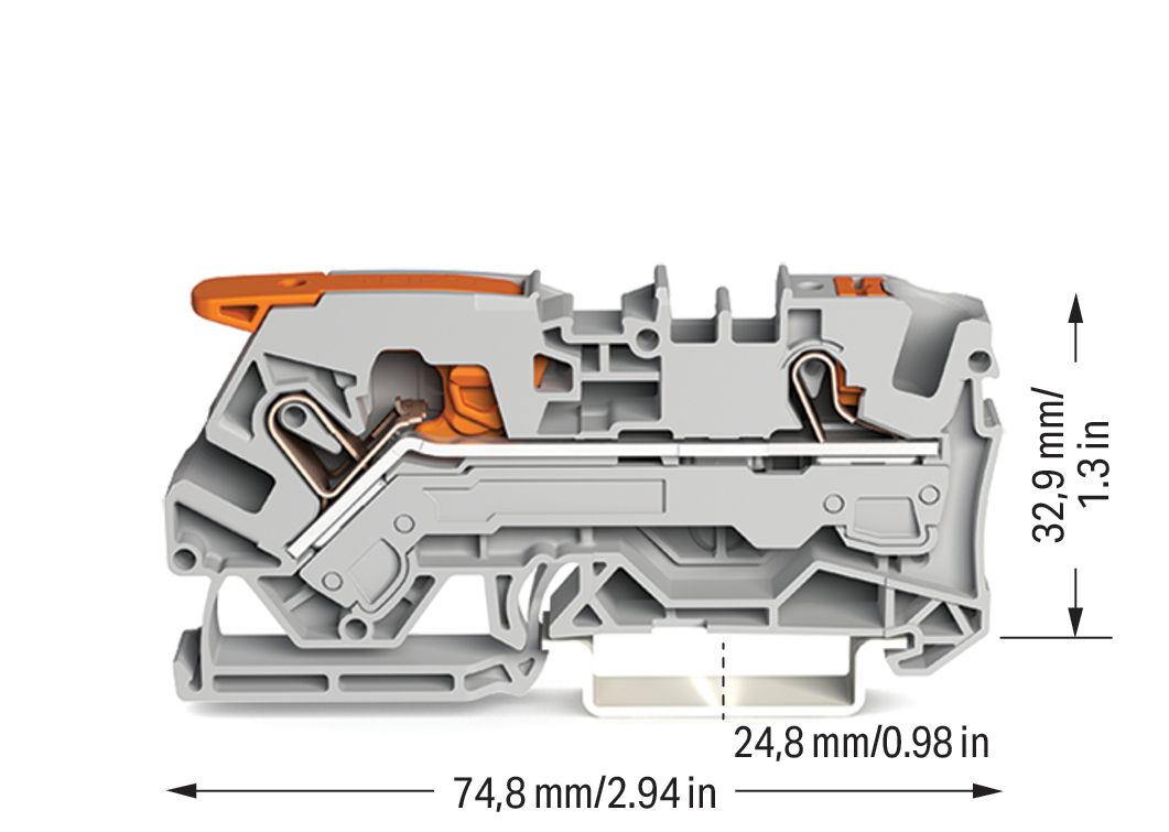 Reihenklemme 0,5-10qmm 1Etage 2kl gr 41A TS35 Hutschiene TH35
