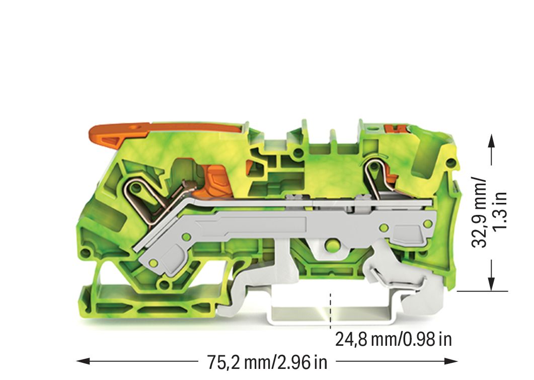Schutzleiter-Reihenklemme 0,5-10qmm gn/ge 1Etage Hutschiene TH35