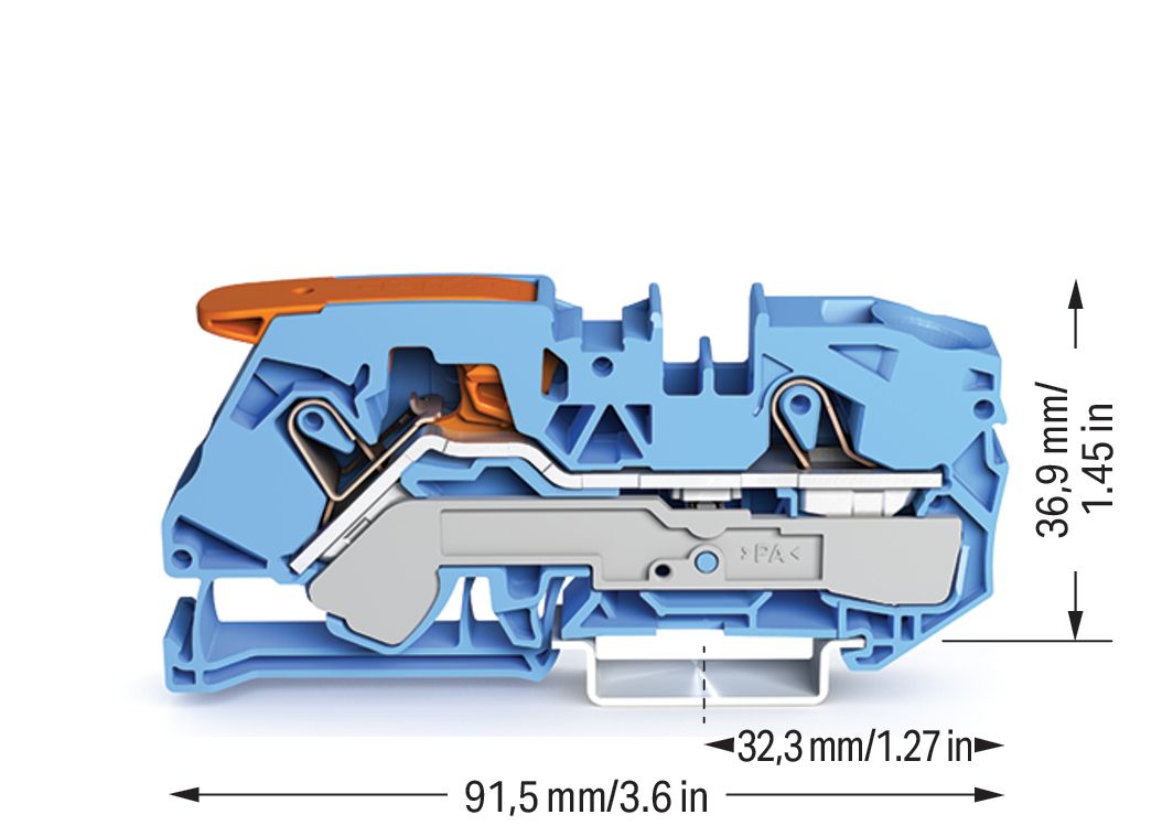 Reihenklemme 0,5-16qmm 1Etage 2kl bl 76A TS35 Hutschiene TH35