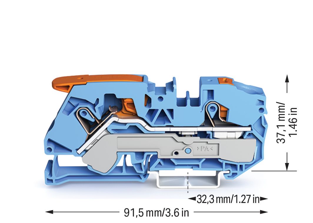 Reihenklemme 0,5-16qmm 1Etage 2kl bl 76A TS35 Hutschiene TH35