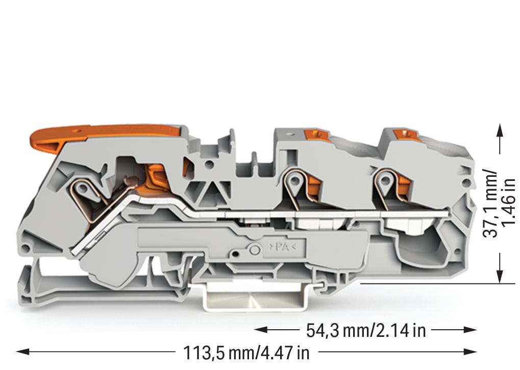 Reihenklemme 0,5-16qmm 1Etage 3kl gr 76A TS35 Hutschiene TH35