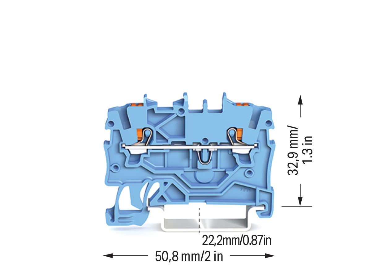 Reihenklemme 0,14-1,5qmm 1Etage 2kl bl 13,5A TS35 Hutschiene TH35