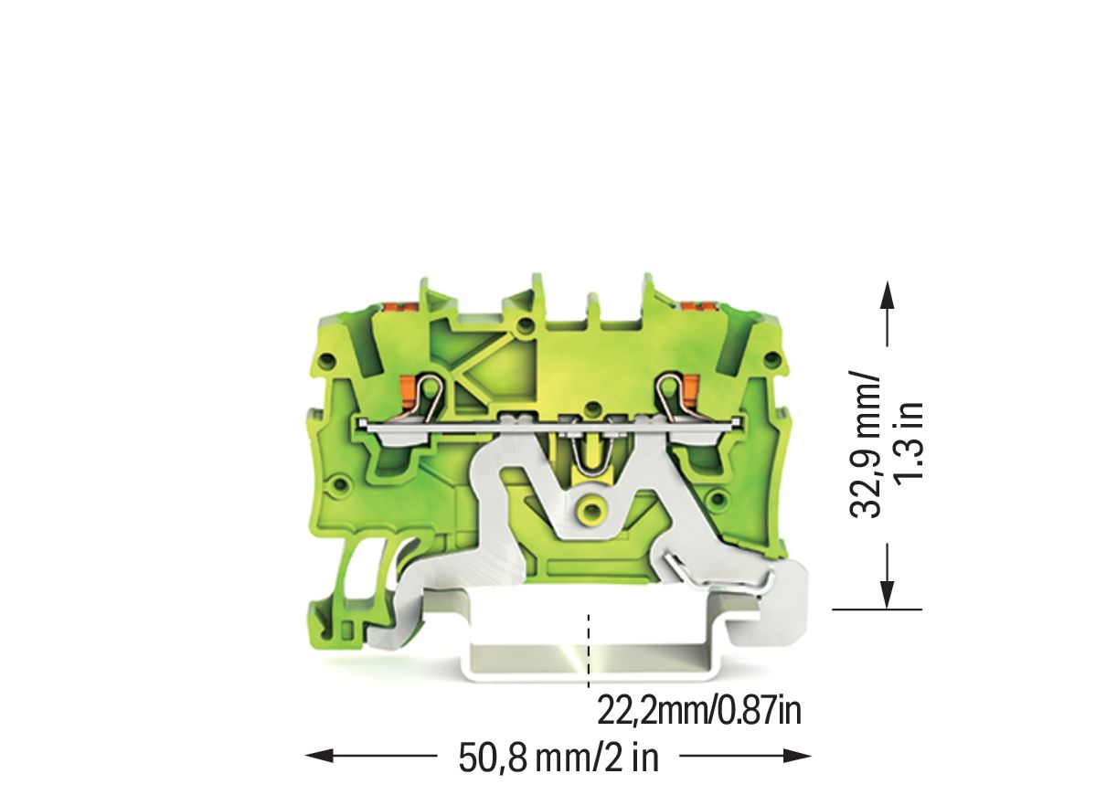 Schutzleiter-Reihenklemme 0,14-1,5qmm gn/ge 1Etage Hutschiene TH35