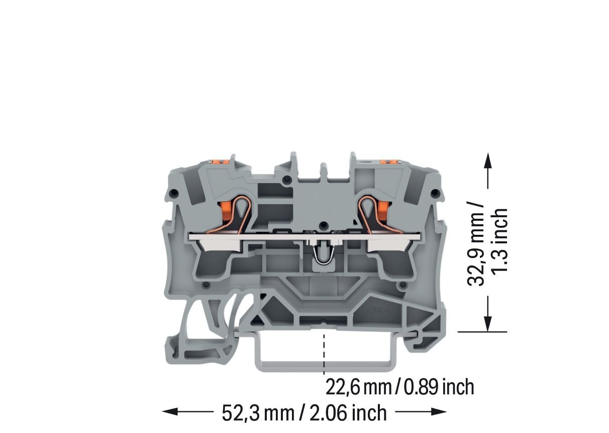 Reihenklemme 0,5-6qmm 1Etage 2kl gr 32A TS35 Hutschiene TH35