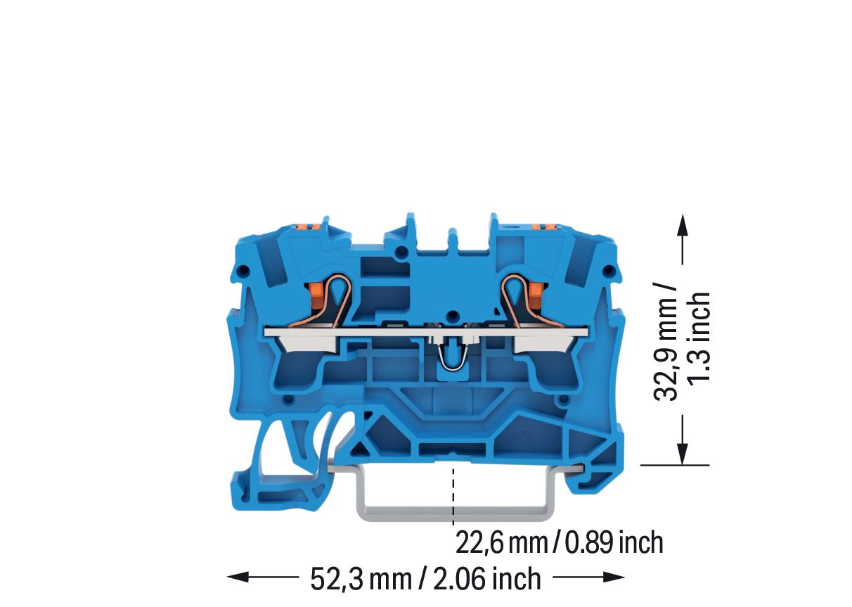 Reihenklemme 0,5-6qmm 1Etage 2kl bl 32A TS35 Hutschiene TH35