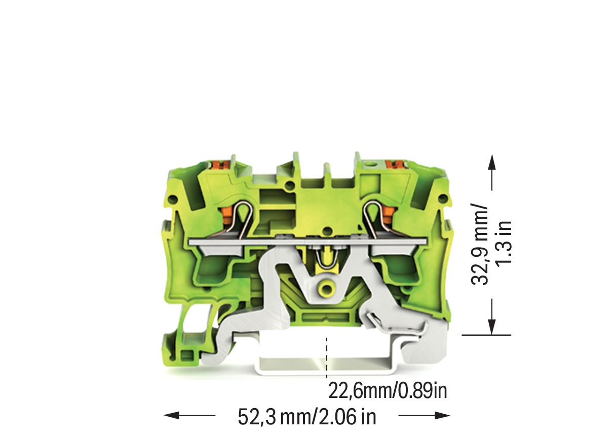 Schutzleiter-Reihenklemme 0,5-6qmm gn/ge 1Etage Hutschiene TH35