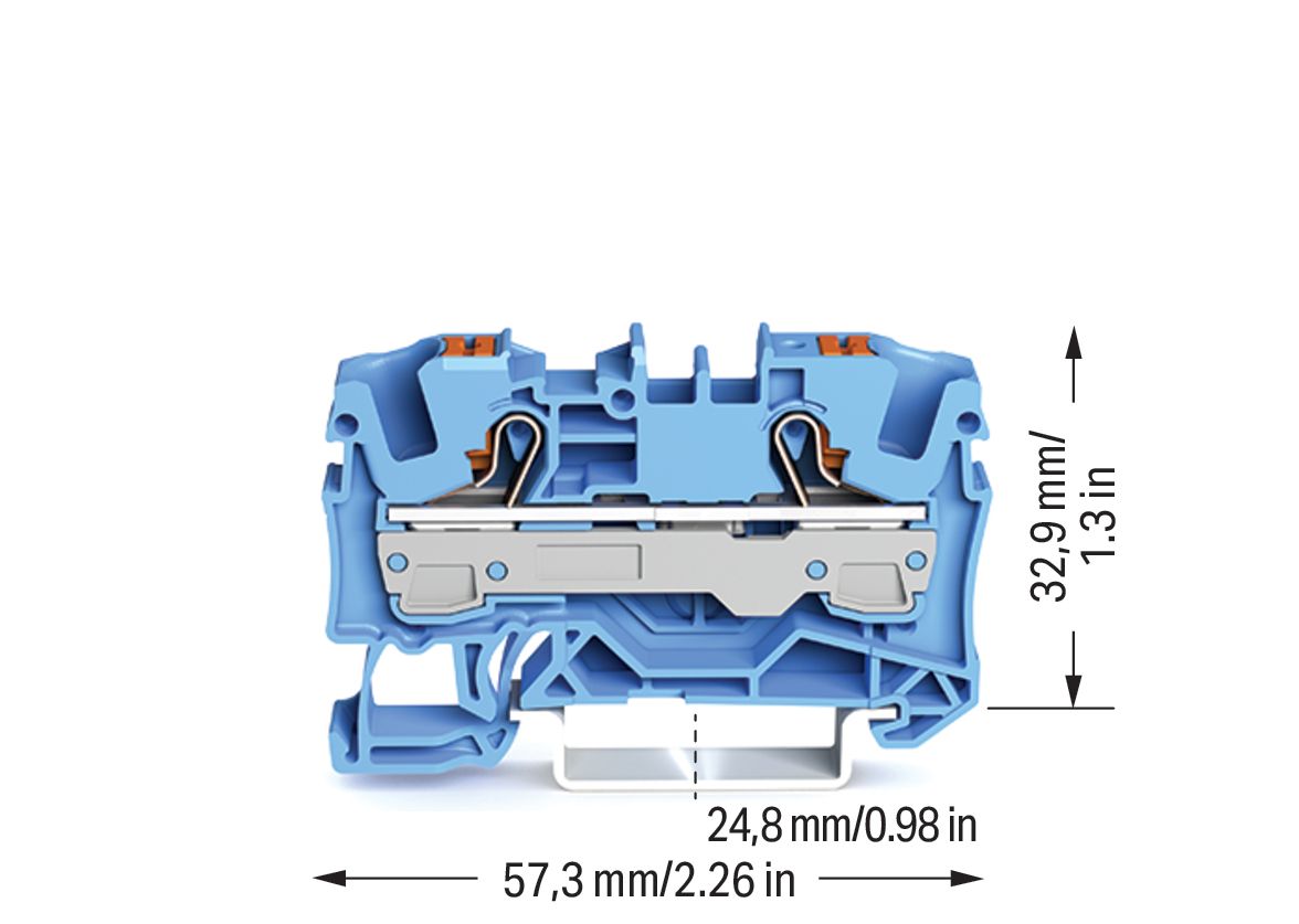Reihenklemme 0,5-10qmm 1Etage 2kl bl 41A TS35 Hutschiene TH35