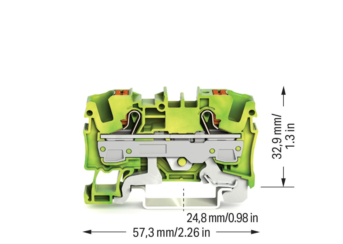 Schutzleiter-Reihenklemme 0,5-10qmm gn/ge 1Etage Hutschiene TH35