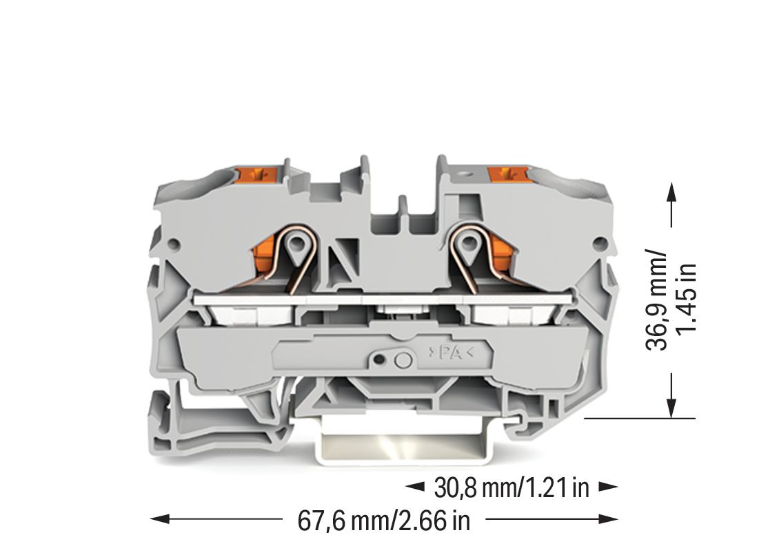 Reihenklemme 0,5-16qmm 1Etage 2kl gr 57A TS35 Hutschiene TH35