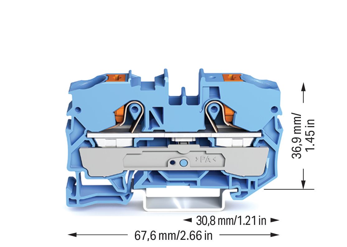 Reihenklemme 0,5-16qmm 1Etage 2kl bl 57A TS35 Hutschiene TH35