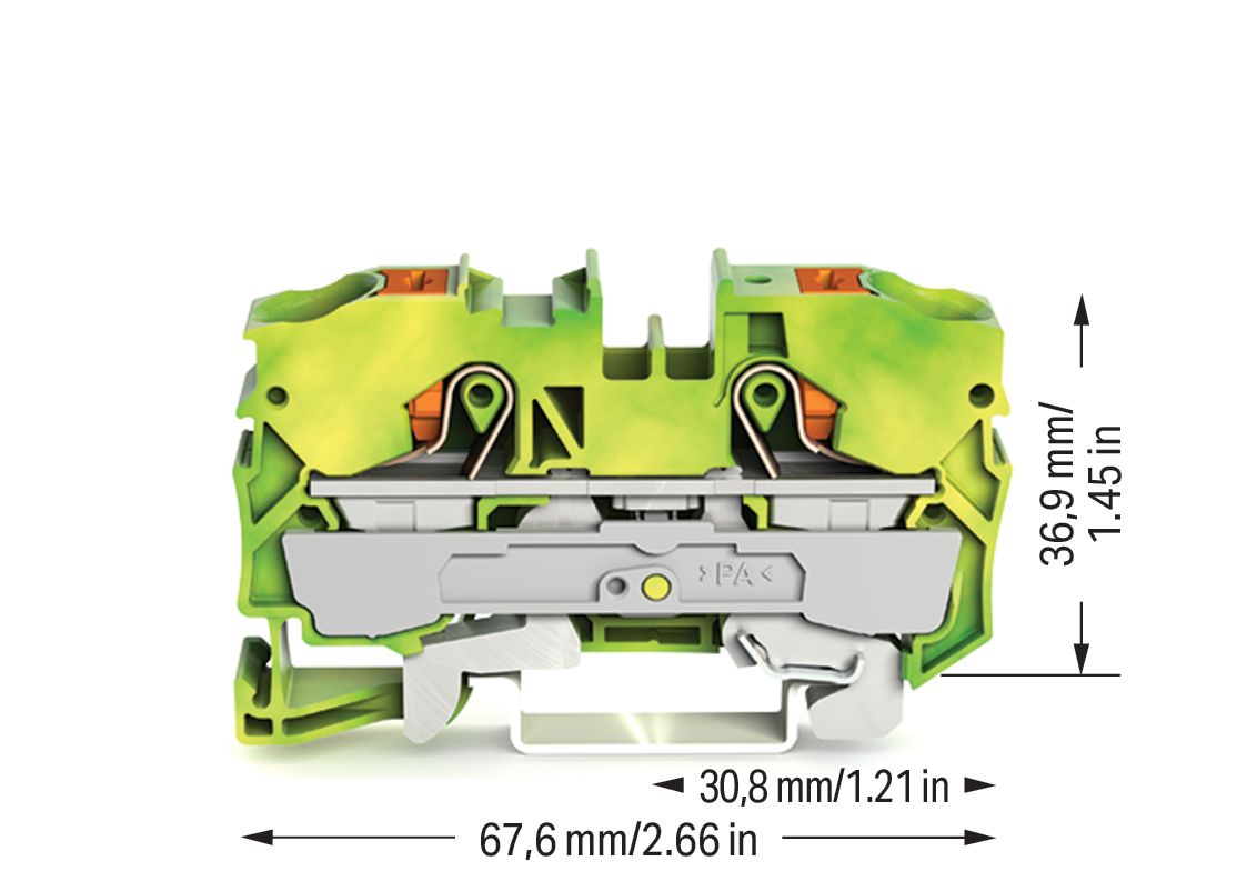 Schutzleiter-Reihenklemme 0,5-16qmm gn/ge 1Etage Hutschiene TH35