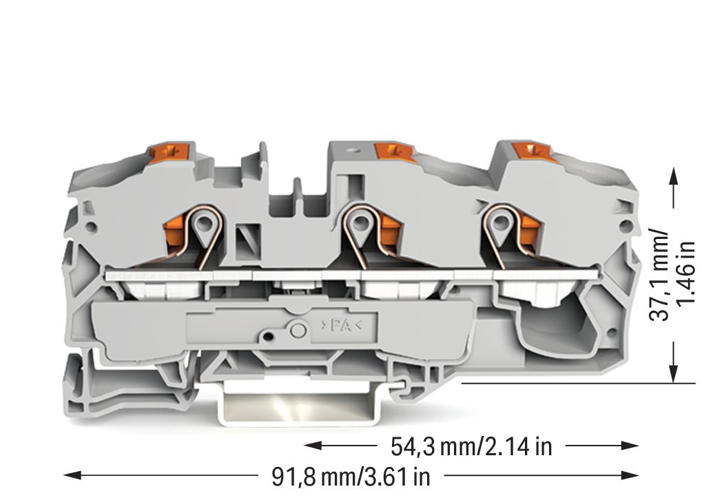 Reihenklemme 0,5-16qmm 1Etage 3kl gr 76A TS35 Hutschiene TH35