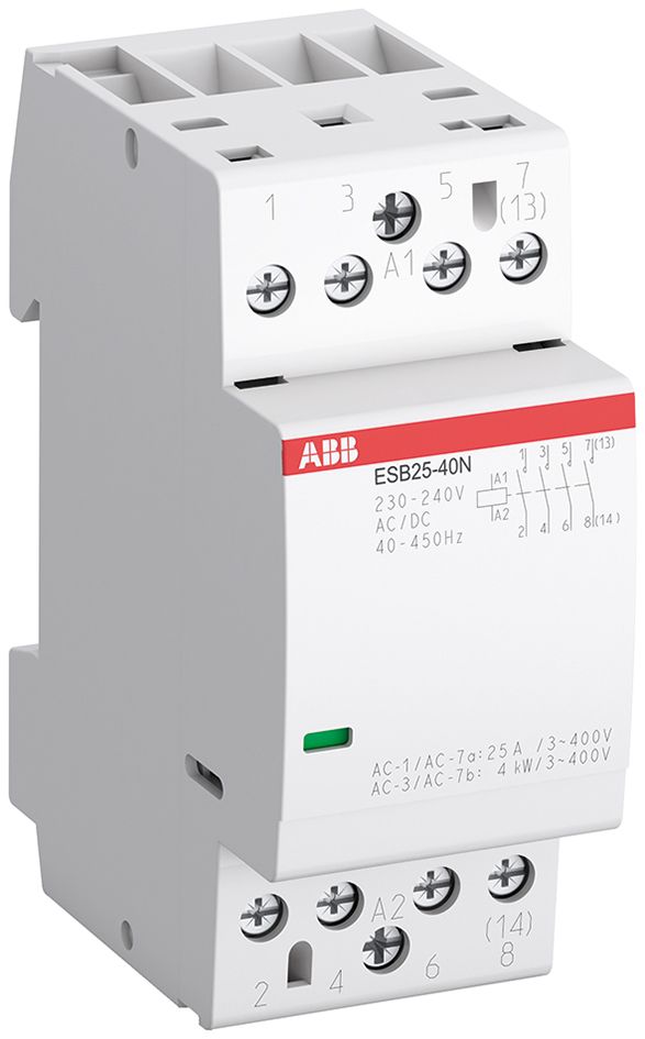 Installationsschütz 25A 230V/UC 2TE 220-400V/UC 4S