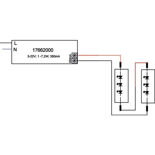 LED-Trafo 1-7,2W 350mA 22V IP20 Kstgeh dyn 68x35x21mm