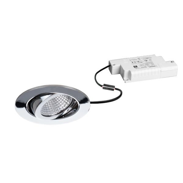 LED-Einbaustrahler 7W 2700K 740lm Konv chr glz 1LED Alu IP20 RF:hochglänzend