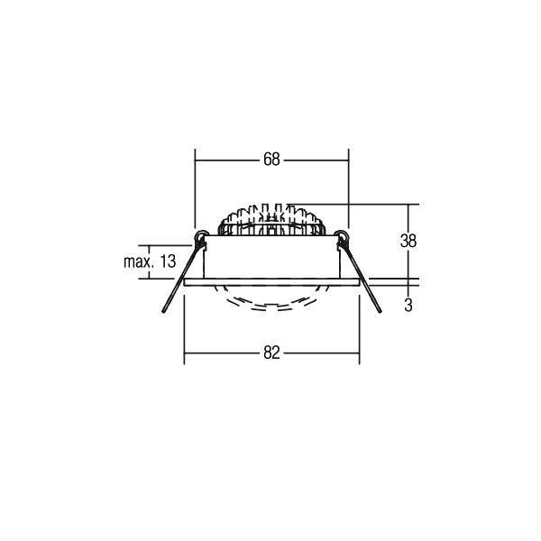 LED-Einbaustrahler 7W 2700K 740lm Konv chr glz 1LED Alu IP20 RF:hochglänzend