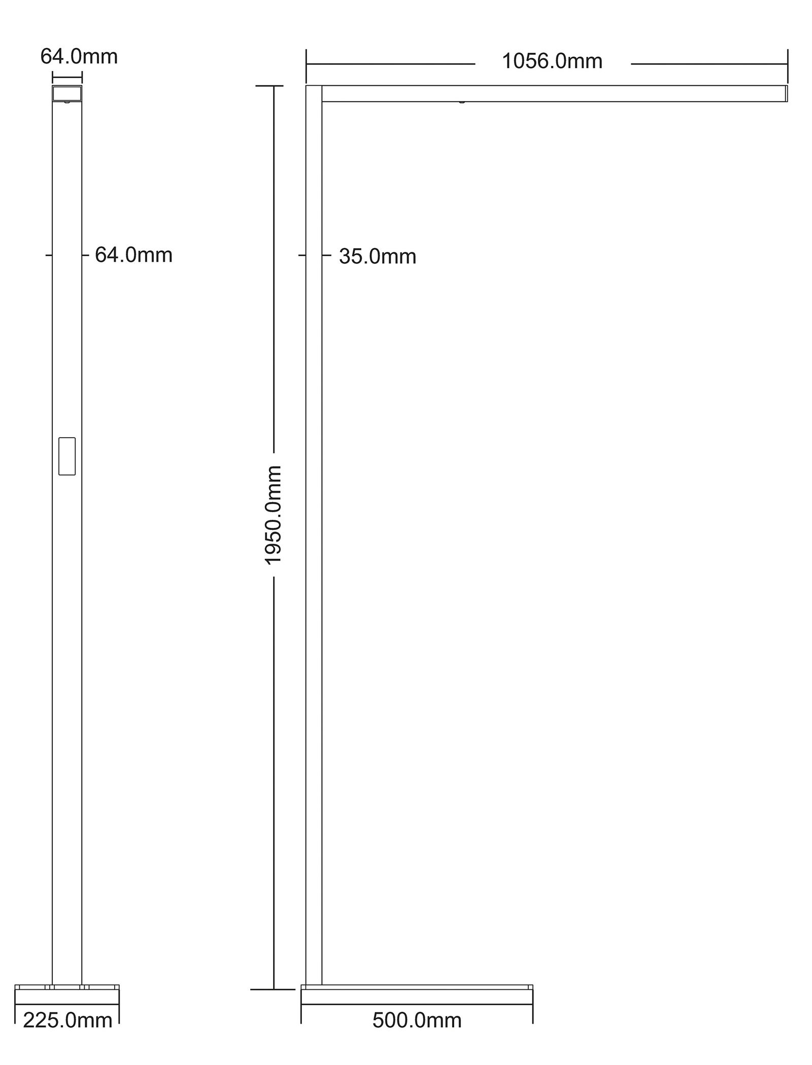 LED-Stehleuchte 55W 6000K 10400lm Konv 1LED elektr.Trafo dir/indir si