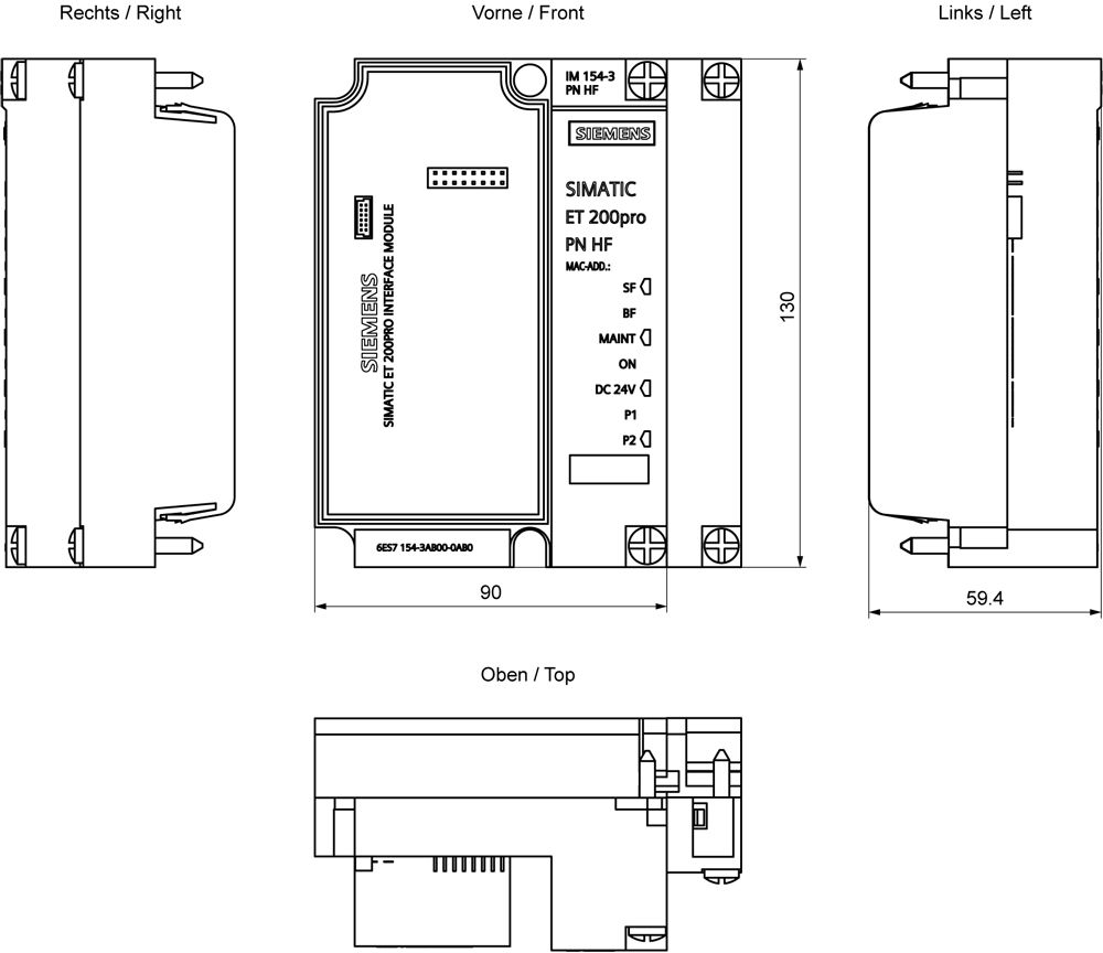 Kommunikations-Modul DC 20,4-28,8V Unterstützt Protokoll für PROFINET IO