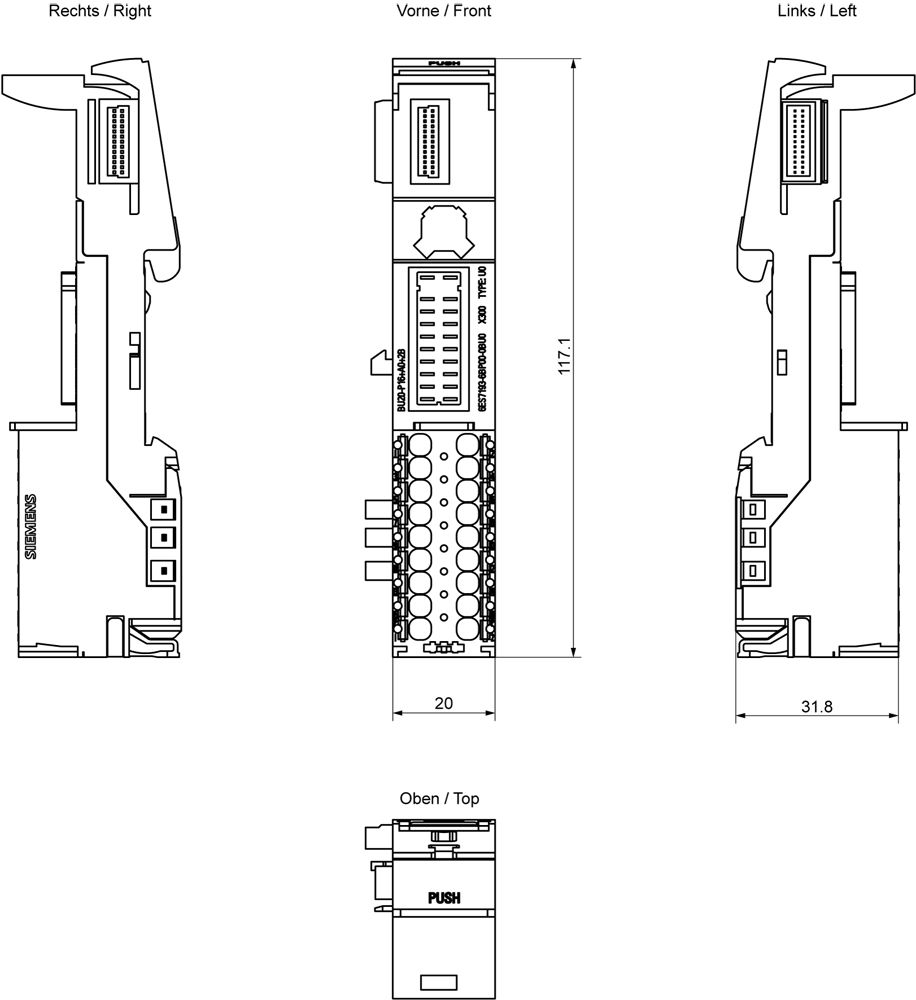 Baugruppenträger DC 1Steckpl f.Tragschien Tragschienenmontage möglich