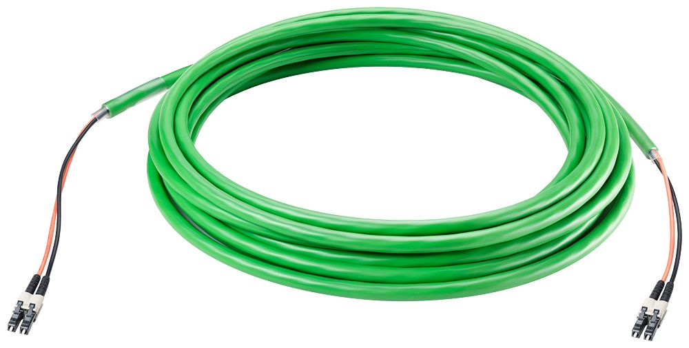 LWL-Patchkabel 50m LC-D 1fas 50/125 OM2 MM50/125 IP20 gn
