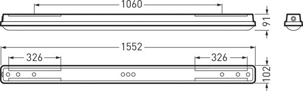 LED-Feuchtraumleuchte Oleveon 28W 4000K 4000lm gr Konv IP66 1552x102x91mm