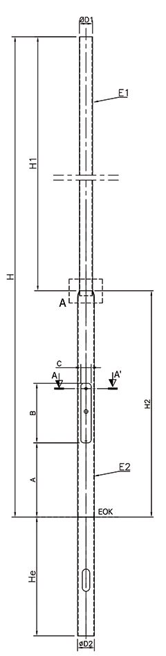 Lichtmast 5m zylindr Ø60mm ST vz