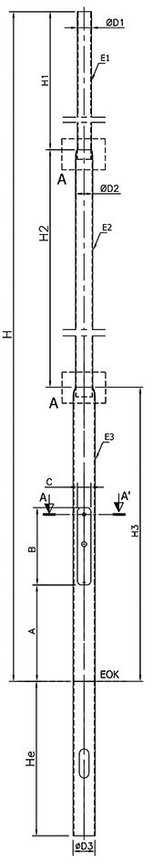 Lichtmast 5,5m zylindr Ø76mm ST vz
