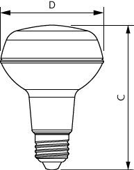 LED-Reflektorlampe E27 CorePro R80 8W ws 2700K 670lm F 36° AC Ø80x112mm 220-240V