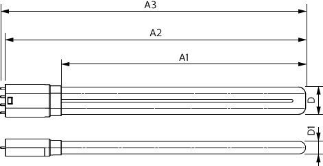 LED-Röhrenlampe 2G11 CorePro 24W 3000K 3200lm ws opal 160° AC Ø38x535mm 53-77V