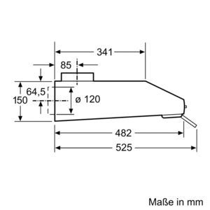Dunstabzugshaube UB Serie 2 600mm edst D Unterbaugerät 68dB 250cbm/h Ø100-120mm
