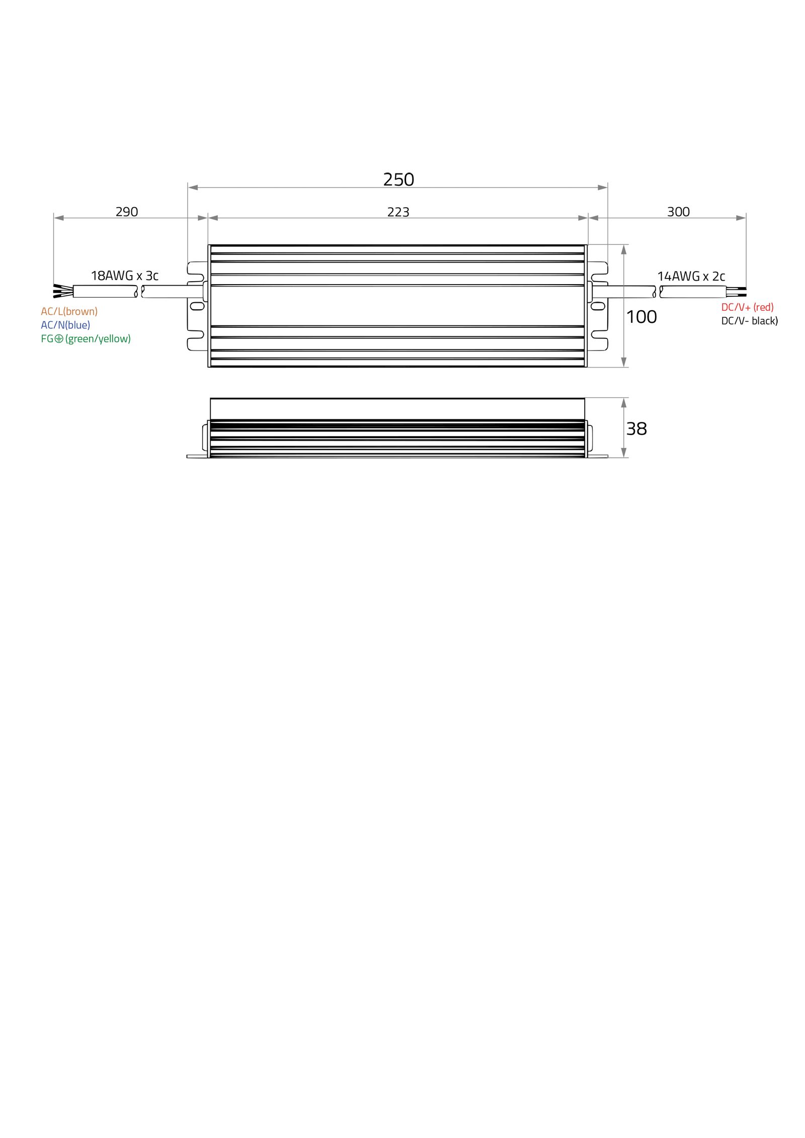 LED-Trafo 300W 24V IP67 Metallgeh stat 250x100x38mm