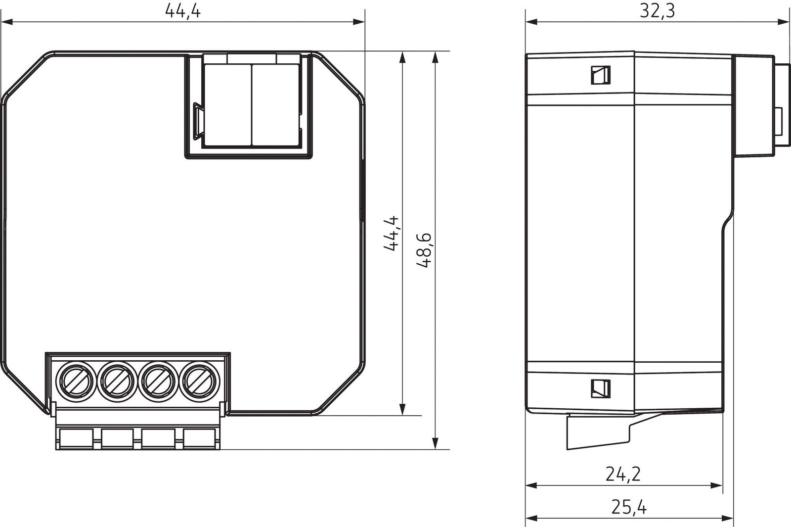 Jalousieaktor KNX UP 1f 2Eing 10A Schalten Funktion Schalten