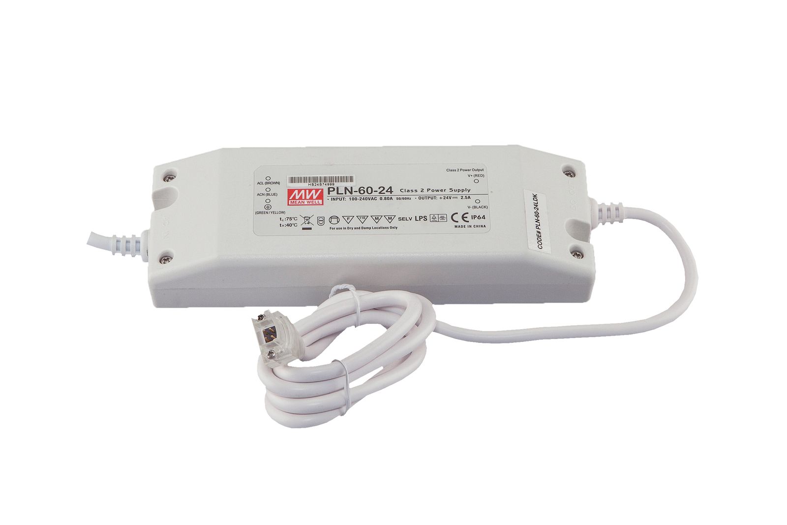 LED-Trafo 60W 2500mA 24V IP64 Kstgeh stat 181x61,5x35mm