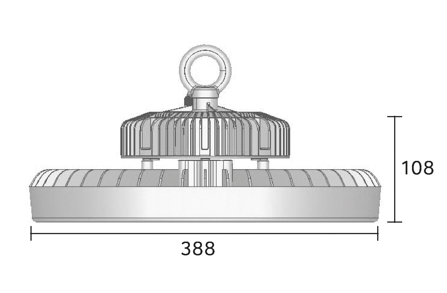 LED-Hallenleuchte 6000K 100W 12800lm sym Konv 1-10V 1LED Dimmung 1-10 V IP65
