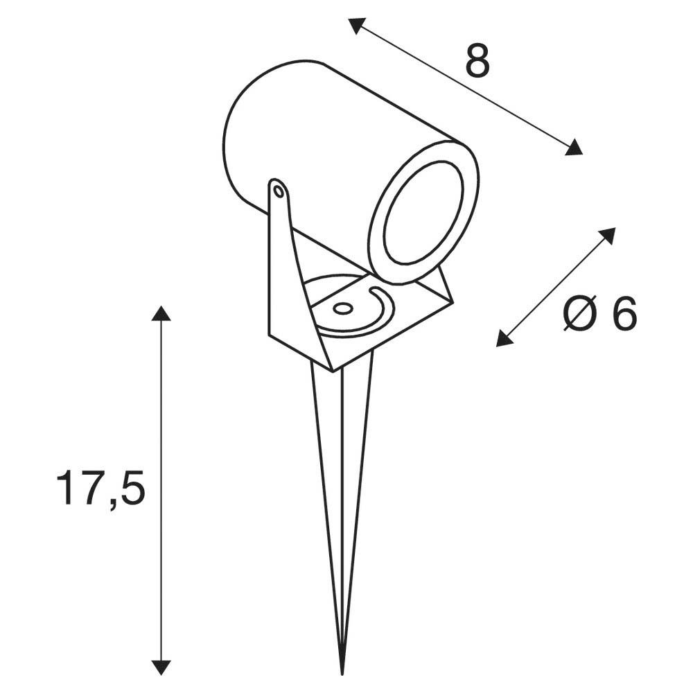 LED-Wegeleuchte 6W IP55 3000K 400lm anth 1LED Alu Gl_tr