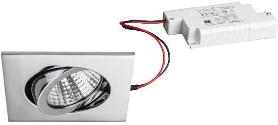 LED-Einbaustrahler 7W 2700K 740lm Konv chr glz 1LED Alu IP20 RF:hochglänzend