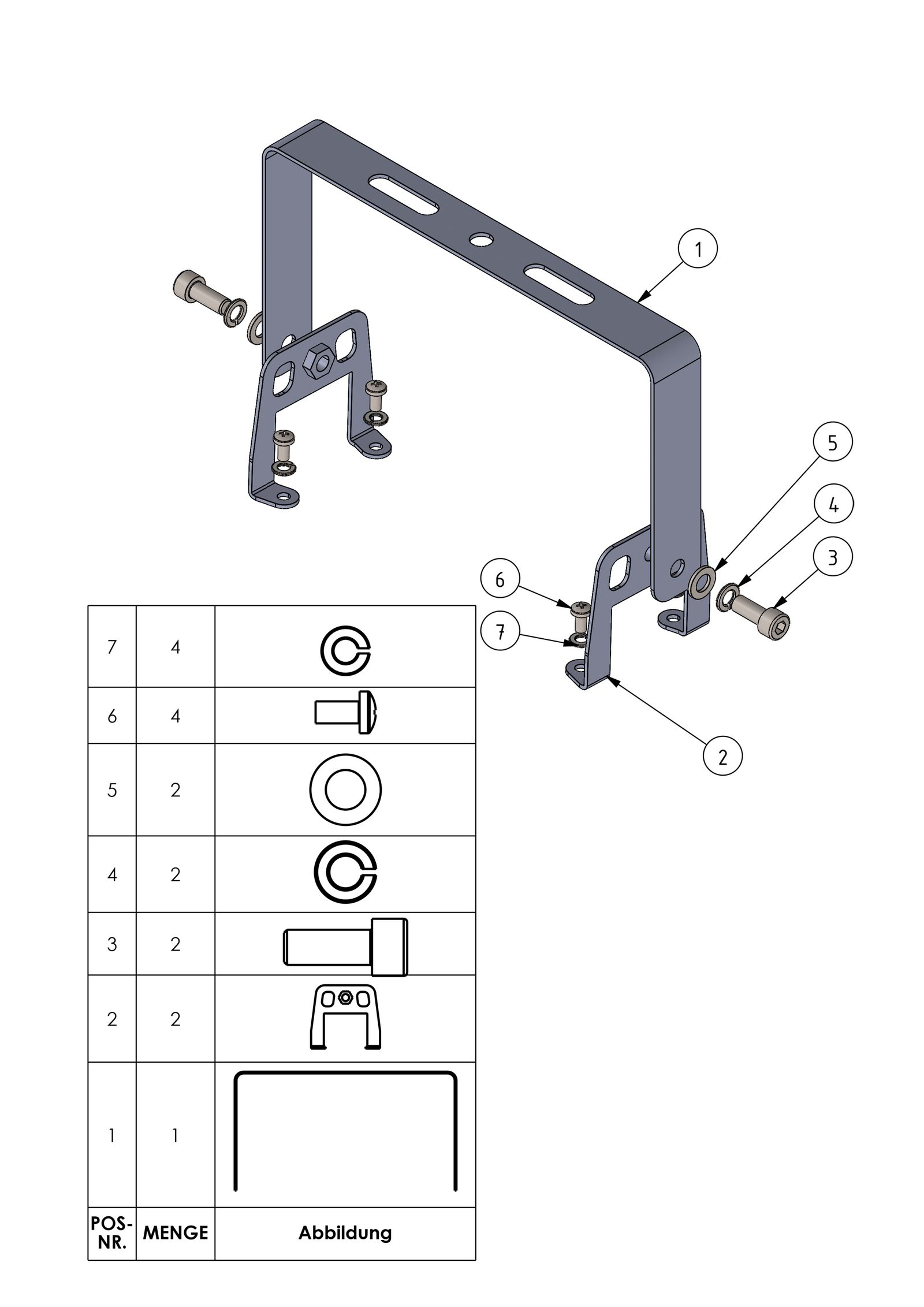 Befestigungsset ws COMO ST L252mm B30mm
