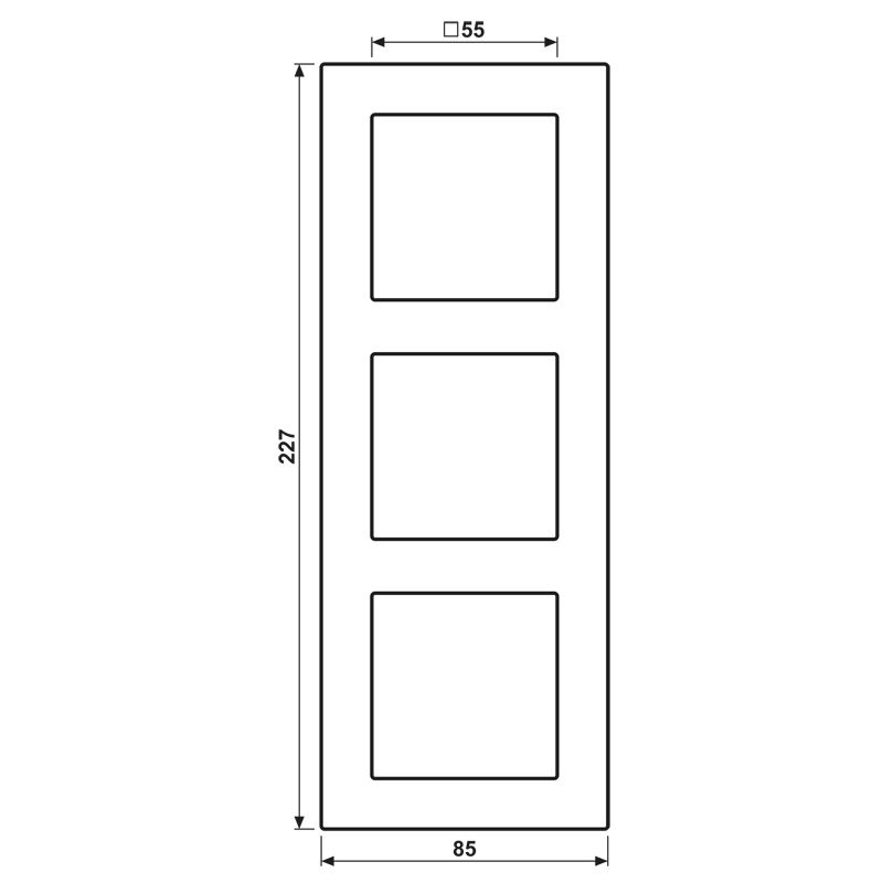 Einbaurahmen 3f sw glz A / A 550 Kst f.GEB-K Unterputzmontage Thermopl