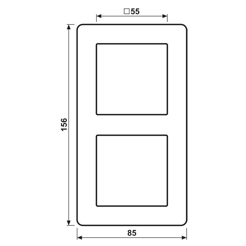 Einbaurahmen 2f alu glz A / A FLOW Kst f.GEB-K Unterputzmontage Thermopl