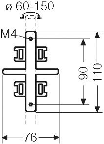 Mastbefestigung 110x76x17mm