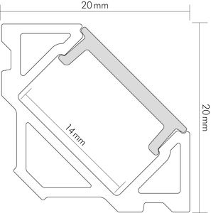 Profil alu IP00 2000x20x20mm Zubehör
