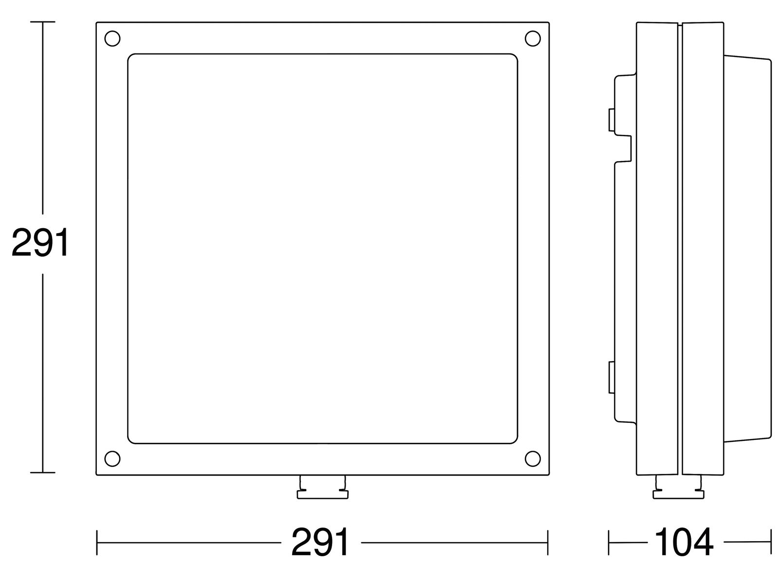 LED-Sensorleuchte 9W 3000K 700lm anth Konv IP44 BWM 104x291x303mm