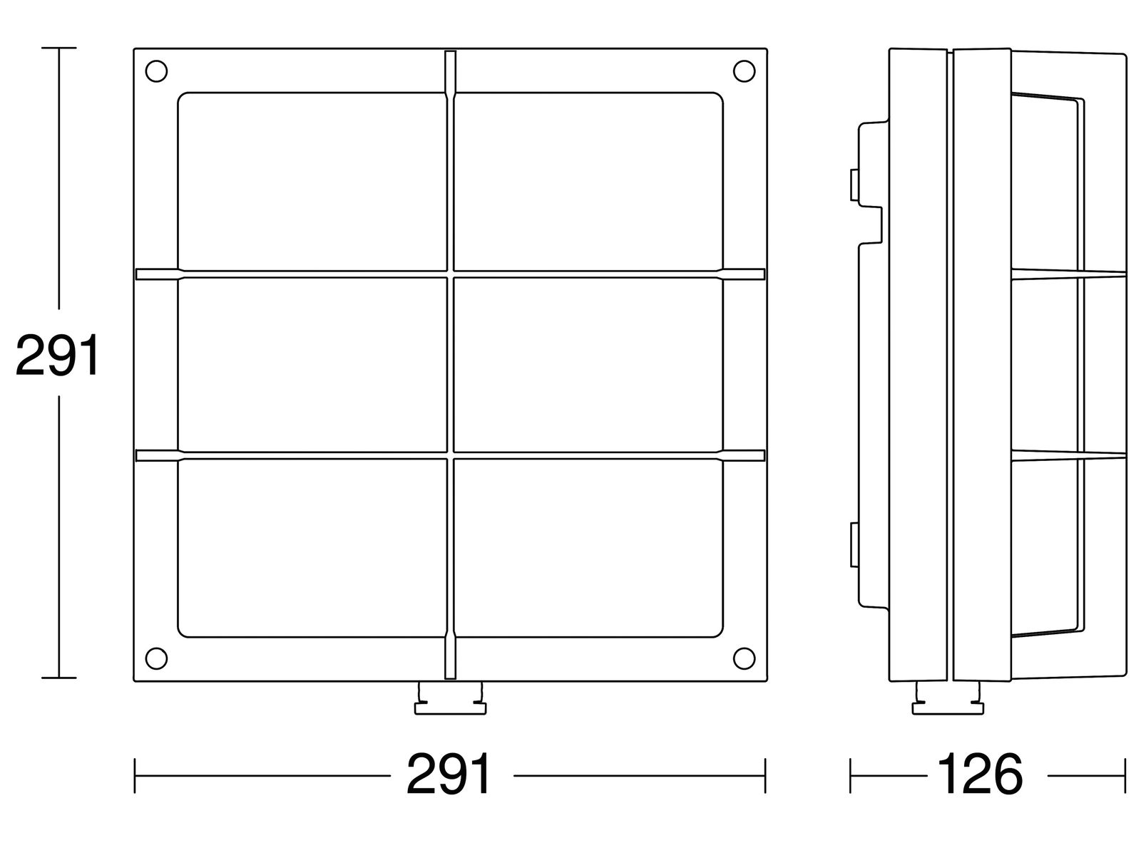 LED-Sensorleuchte 9W 3000K 576lm anth Konv IP44 BWM 126x291x303mm