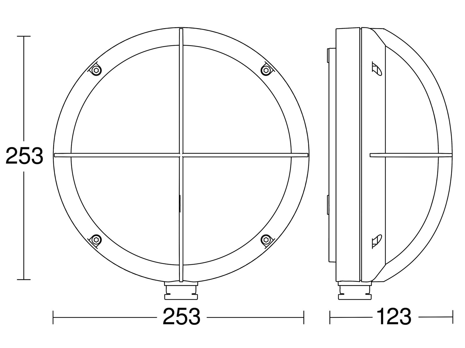 LED-Sensorleuchte 8,4W 3000K 711lm anth Konv IP44 BWM Ø253x123mm