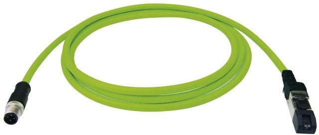 Patchkabel Cat5 SF/UTP IP20 10m gn M12 RJ45 22qmm